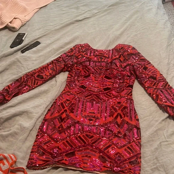 Dress the Population | Dresses | Dress The Populationmichelle Cap Sleeve  Sequin Long Gown In Rose Gold Size Xl | Poshmark